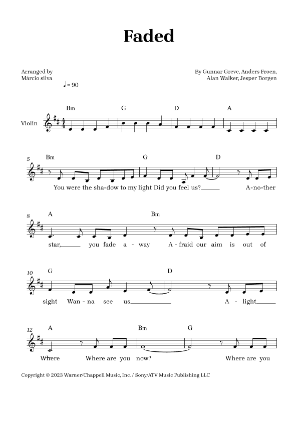 Faded (arr. Márcio Silva)