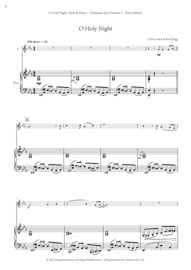 O Holy Night - Flute and Piano (funk/groove style) by Chris Lawry and Keri Degg.