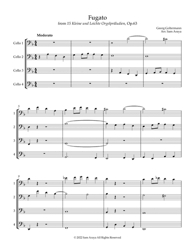 Fugato for Cello Quartet (arr. Sam Araya)