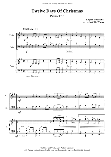 Twelve Days Of Christmas (arr. Gert Th. Walter)