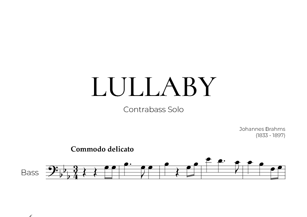 Lullaby (Bass Solo) - Johannes Brahms (arr. Pedro Merendi)