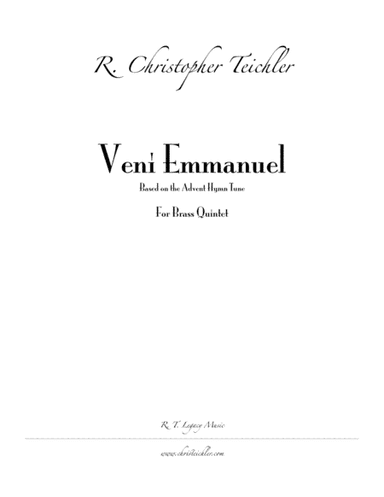 Veni Emmanuel (O Come, O Come Emmanuel) (arr. R.T. Legacy)