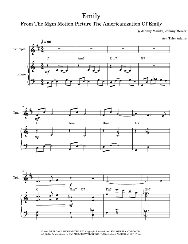 Emily (arr. Tyler Adams)