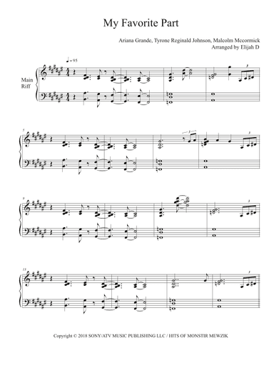 My Favorite Part (feat. Ariana Grande) (arr. Elijah D)
