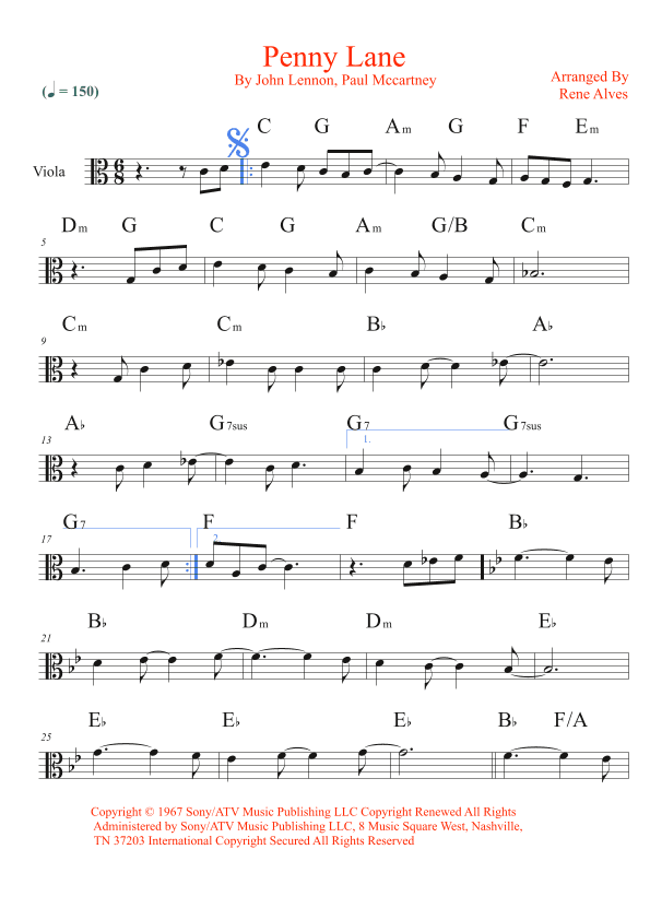 Penny Lane (arr. Rene Alves)