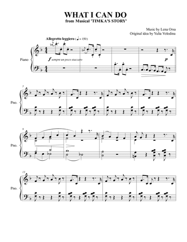 What I Can Do from children's musical 'Timka's Story' , piano reduction