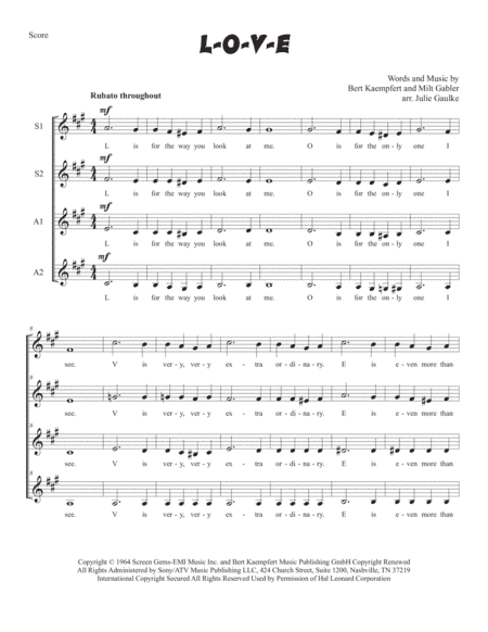 L-O-V-E (arr. Julie Gaulke)