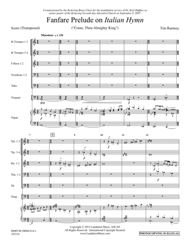 Fanfare Prelude on 'Italian Hymn' (arr. Tim Rumsey)