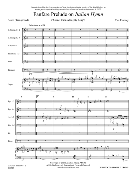 Fanfare Prelude on 'Italian Hymn' (arr. Tim Rumsey)