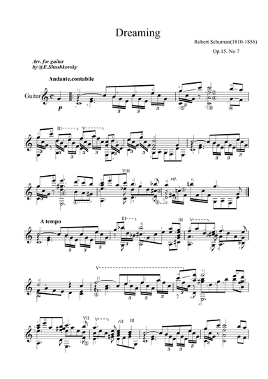 Dreaming (arr. Evgeny Shushkovsky)