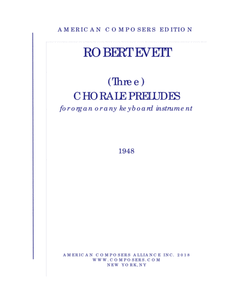 [Evett] Three Chorale Preludes
