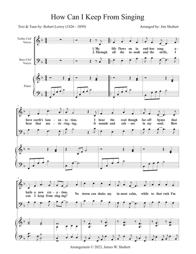 How Can I Keep From Singing (arr. Jim Shubert)
