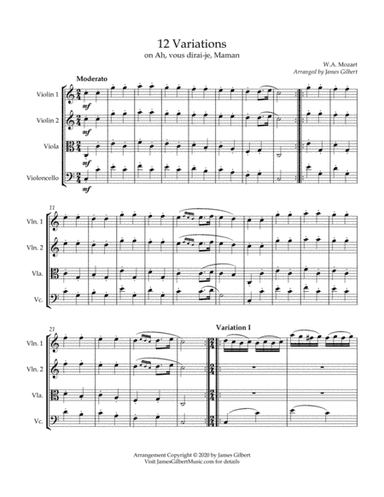 12 Variations on Ah, vous dirai-je, Maman (Twinkle, Twinkle Variations) (arr. James Gilbert Music)