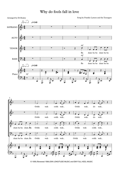 Why Do Fools Fall In Love (arr. Di Healey)