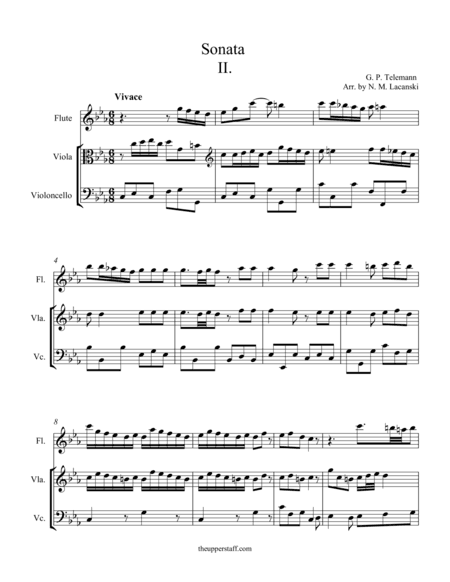 Sonata in C Minor Movement II (arr. Nick Lacanski)