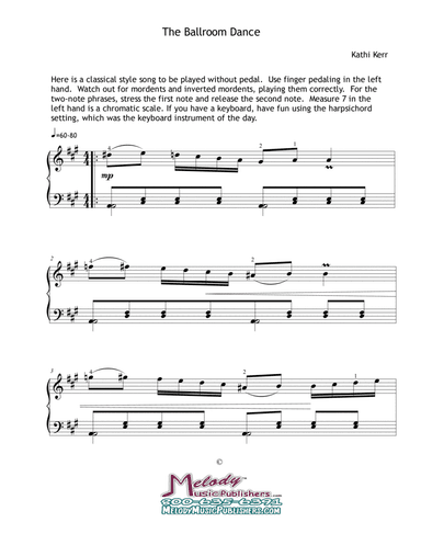 Piano solo late intermediate - The Ballroom Dance