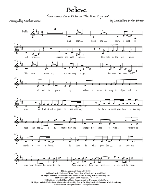 Believe (arr. Brooks Holmes)