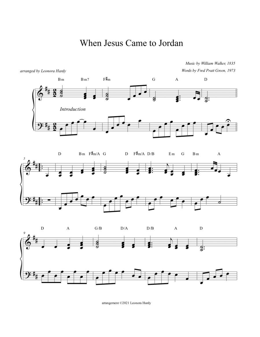 When Jesus Came to Jordan (arr. Leonora Hardy)