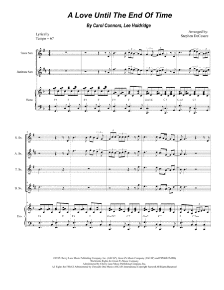 A Love Until The End Of Time (arr. Stephen DeCesare)