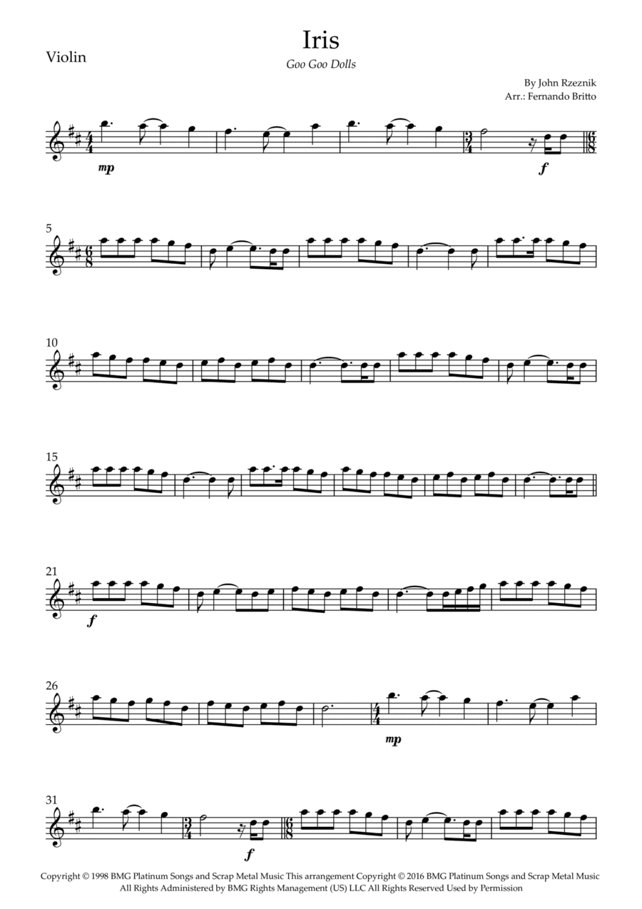 Iris (arr. Fernando Britto)