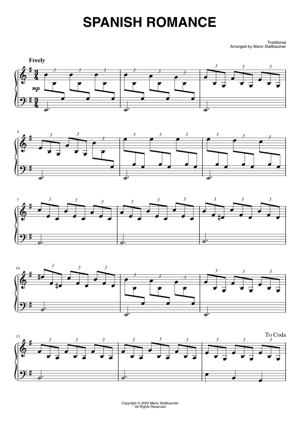 Spanish Romance (arr. Mario Stallbaumer)