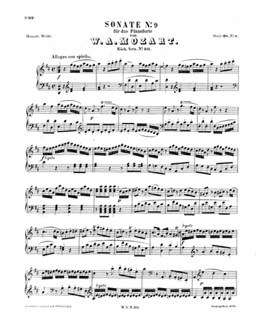 Mozart - Piano Sonata No.9 (arr. Wesley Mekilis)