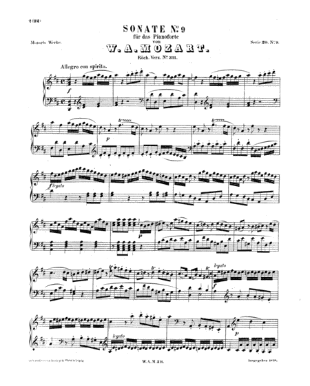 Mozart - Piano Sonata No.9 (arr. Wesley Mekilis)