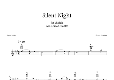 Silent Night (A major - TABS - no lyrics) (arr. Duda Oriontte)