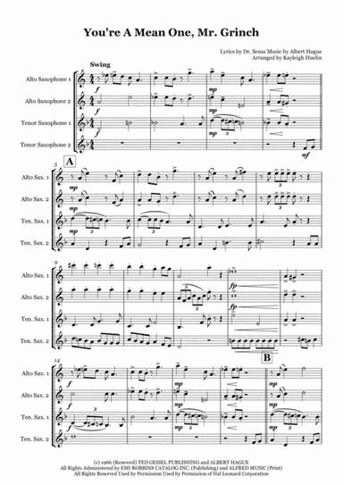 You're A Mean One, Mr. Grinch (arr. Kayleigh Huelin)