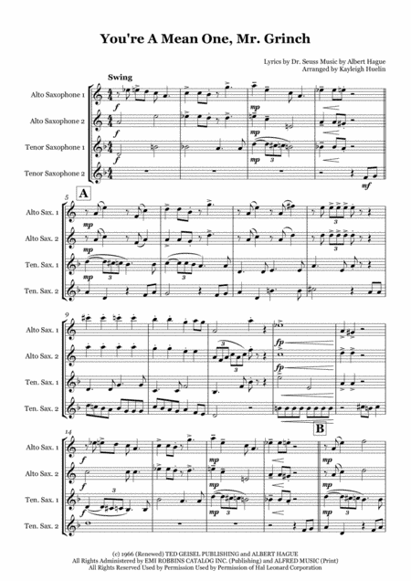 You're A Mean One, Mr. Grinch (arr. Kayleigh Huelin)
