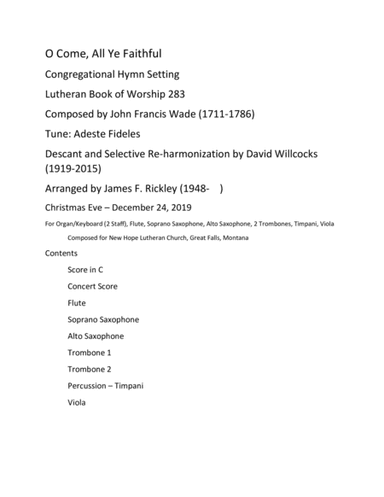 O Come, All Ye Faithful Congregational Hymn Setting (arr. David Willcocks, James F. Rickley)