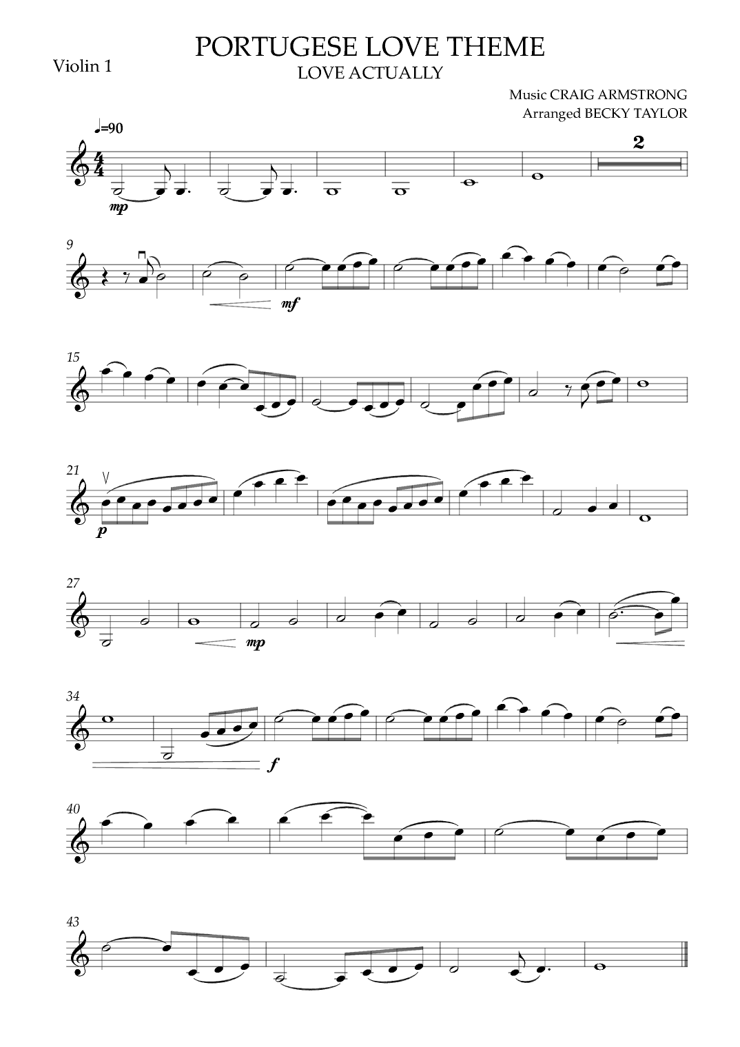 Portuguese Love Theme (arr. Becky Taylor)