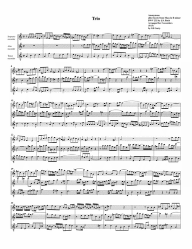 Kyrie 1 from Mass BWV 232 (arrangement for 3 recorders) (arr. Gil Garty)