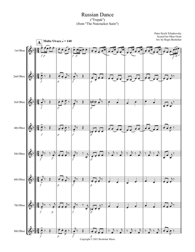 Russian Dance ("Trepak") (from "The Nutcracker Suite") (F) (Oboe Octet) (arr. Regis Bookshar)