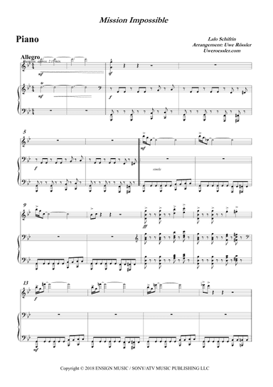 Mission Impossible - 1965 End Credits (arr. Uwe Roessler / Rössler / Rassler)