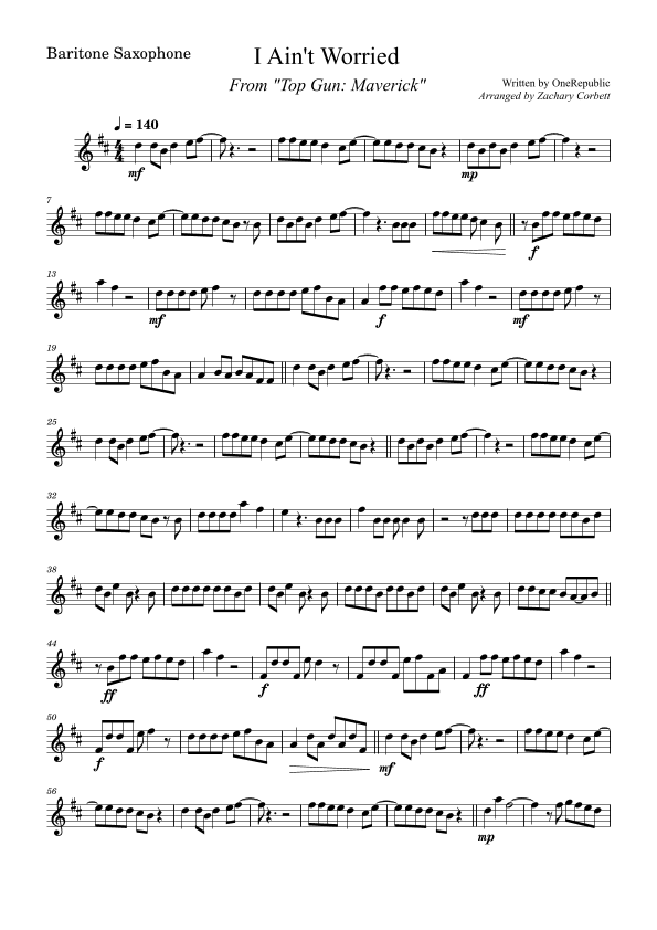 I Ain't Worried (arr. Zachary Corbett)