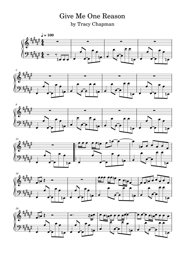 Give Me One Reason (arr. Anya Alston)