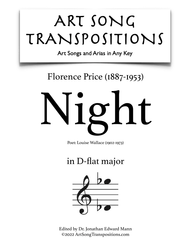 Night (arr. ArtSongTranspositions.com)