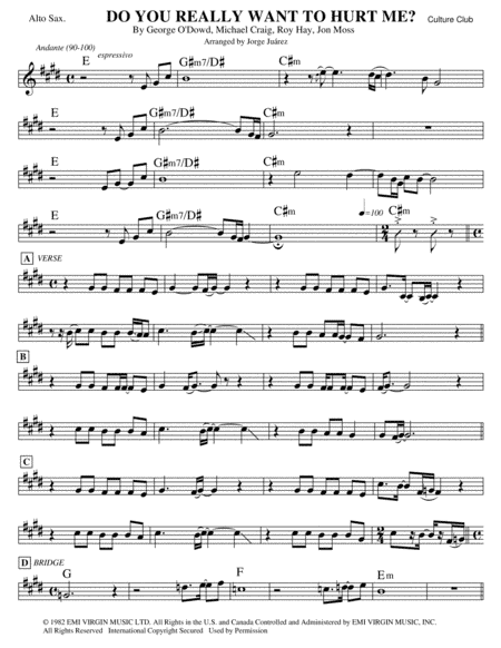 Do You Really Want To Hurt Me (arr. Jorge Juárez)