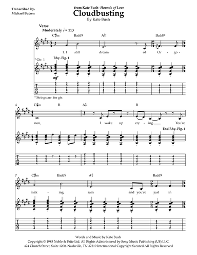 Cloudbusting (arr. Transcriber- Michael Butzen)