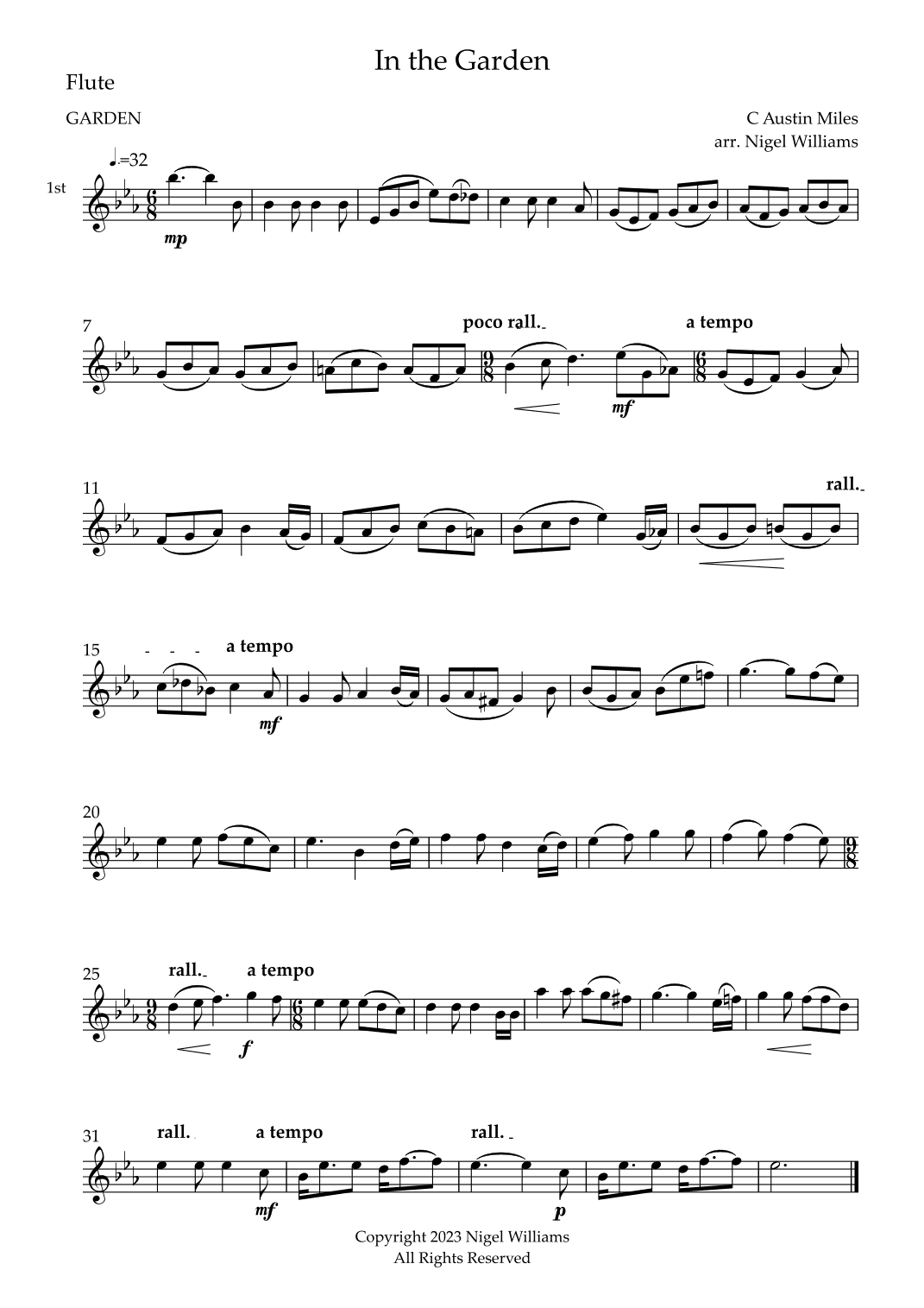 In the Garden (arr. Nigel Williams)