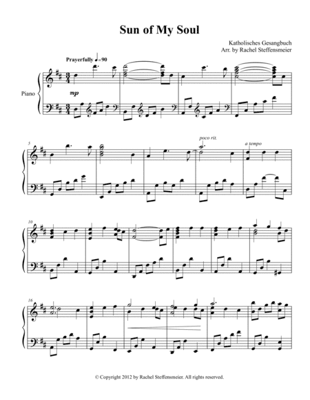Sun of My Soul (arr. Arr. by Rachel Steffensmeier)