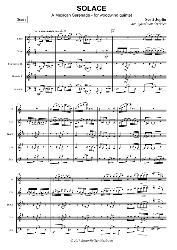 Solace, a Mexican Serenade (arr. Sjoerd van der Veen)