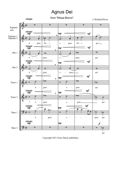 Agnus Dei, from Missa Brevis