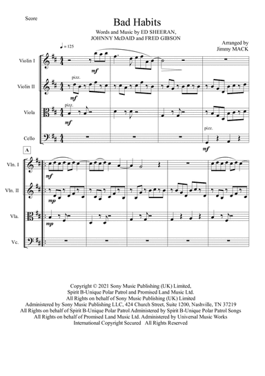 Bad Habits (arr. Jimmy Mack)