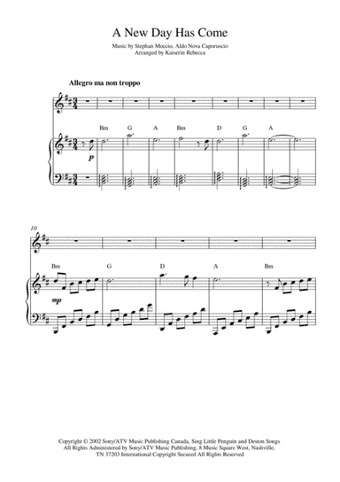 A New Day Has Come (arr. Kaiserin Rebecca)
