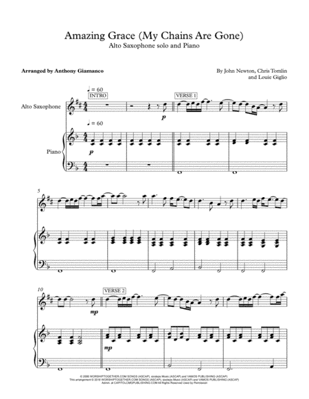Amazing Grace (my Chains Are Gone) (arr. Anthony Giamanco)