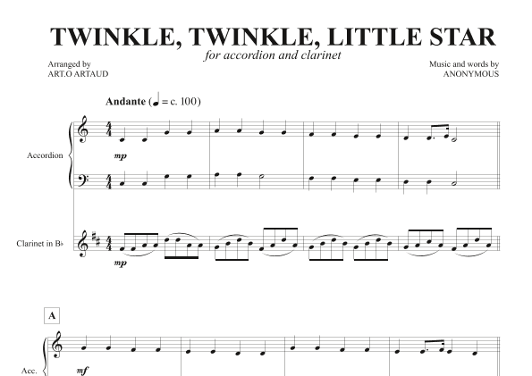 Twinkle Twinkle Little Star (arr. Art.o Artaud)