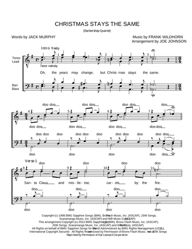 Christmas Stays The Same (arr. Joe Johnson)
