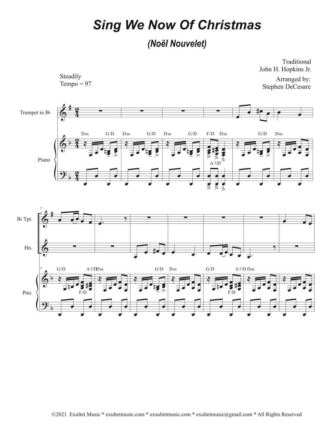 Sing We Now Of Christmas (Noël Nouvelet) (Duet for Bb-Trumpet & French Horn) (arr. Stephen DeCesare)
